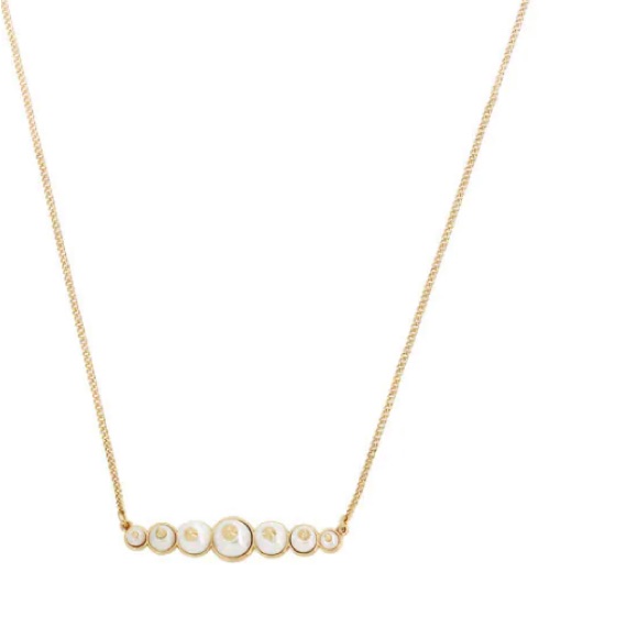 Allsaints Studded Pearl Bar Necklace 17-1 59$